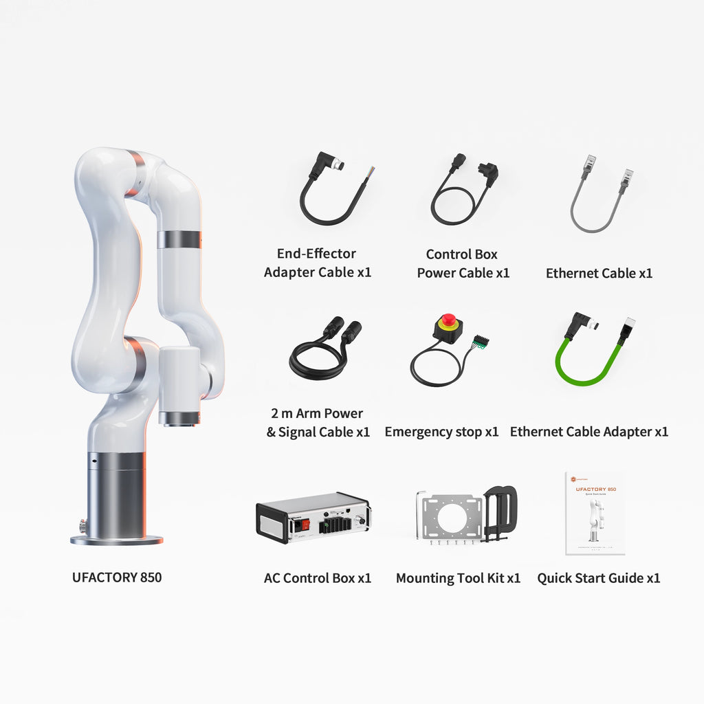 UFACTORY 850 Packing List( AC Control Box_2 m Signal & Power Cables)