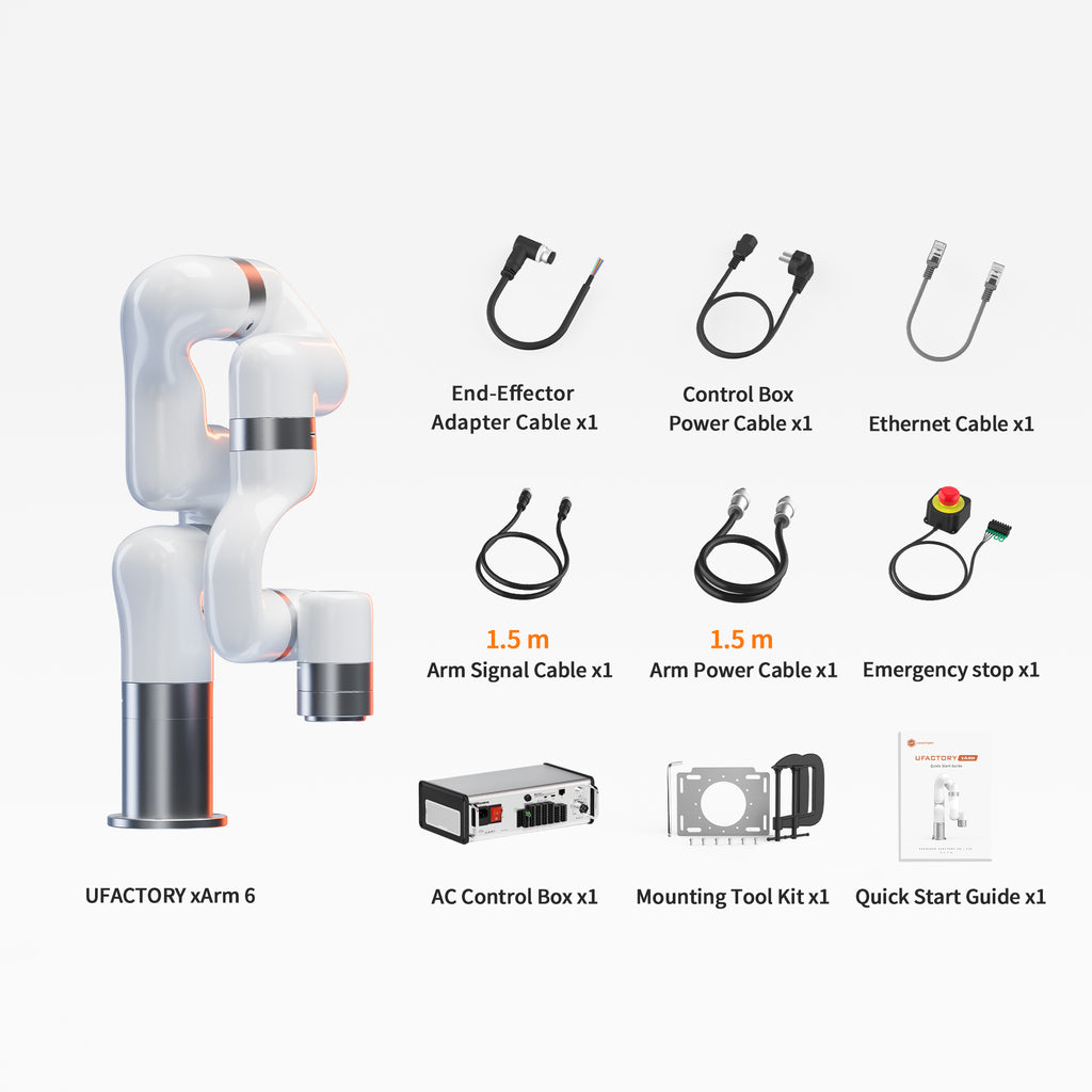 UFACTORY xArm 6  Packing List( AC Control Box_1.5 m Signal & Power Cables)