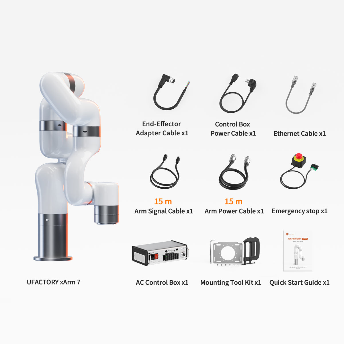 UFACTORY xArm 7 Packing List( AC Control Box_15 m Signal & Power Cables)